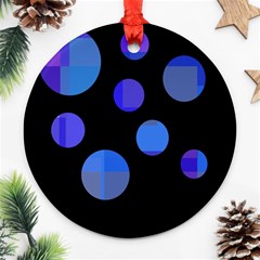 Blue Circles  Ornament (round)  by Valentinaart