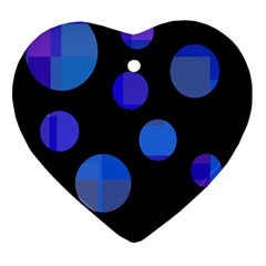 Blue Circles  Ornament (heart) 