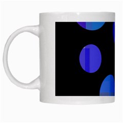 Blue Circles  White Mugs by Valentinaart