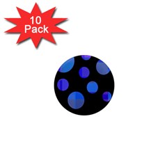 Blue Circles  1  Mini Magnet (10 Pack) 