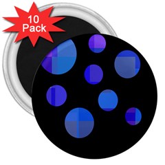 Blue Circles  3  Magnets (10 Pack) 