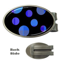 Blue Circles  Money Clips (oval) 