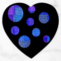 Blue Circles  Jigsaw Puzzle (heart)