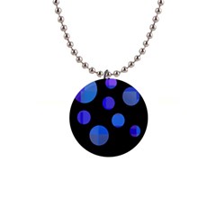 Blue Circles  Button Necklaces