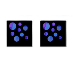 Blue Circles  Cufflinks (square) by Valentinaart