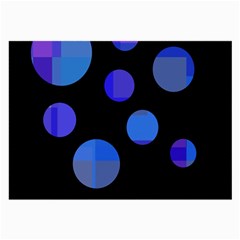 Blue Circles  Large Glasses Cloth (2-side) by Valentinaart