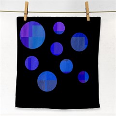 Blue Circles  Face Towel