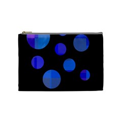 Blue Circles  Cosmetic Bag (medium) 