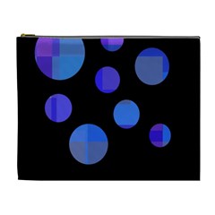 Blue Circles  Cosmetic Bag (xl) by Valentinaart