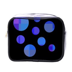 Blue Circles  Mini Toiletries Bags