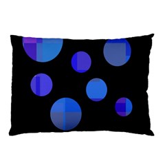 Blue Circles  Pillow Case (two Sides)