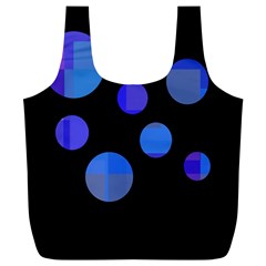 Blue Circles  Full Print Recycle Bags (l) 