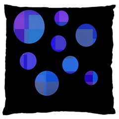 Blue Circles  Large Flano Cushion Case (one Side)