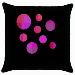 Pink Abstraction Throw Pillow Case (black)