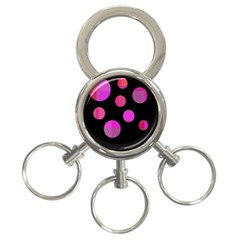 Pink Abstraction 3-ring Key Chains