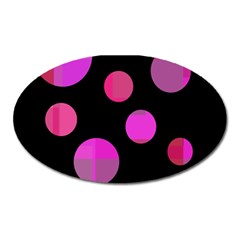 Pink Abstraction Oval Magnet