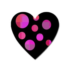 Pink Abstraction Heart Magnet by Valentinaart