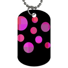 Pink Abstraction Dog Tag (two Sides) by Valentinaart