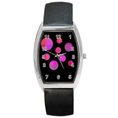 Pink Abstraction Barrel Style Metal Watch