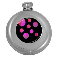 Pink Abstraction Round Hip Flask (5 Oz)