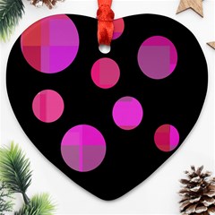 Pink Abstraction Heart Ornament (2 Sides) by Valentinaart