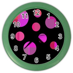 Pink Abstraction Color Wall Clocks by Valentinaart