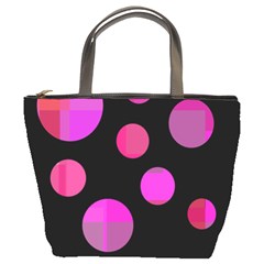 Pink Abstraction Bucket Bags by Valentinaart