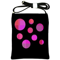 Pink Abstraction Shoulder Sling Bags by Valentinaart