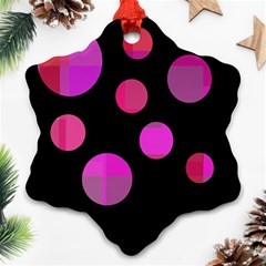 Pink Abstraction Ornament (snowflake)  by Valentinaart