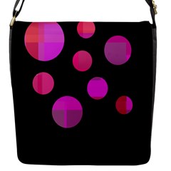 Pink Abstraction Flap Messenger Bag (s) by Valentinaart