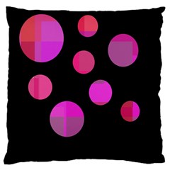 Pink Abstraction Large Flano Cushion Case (one Side)