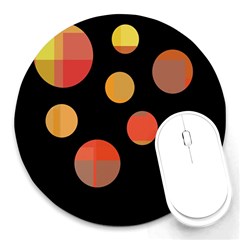 Orange abstraction Round Mousepads