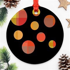 Orange abstraction Ornament (Round) 