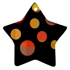 Orange Abstraction Ornament (star)  by Valentinaart