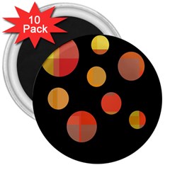 Orange abstraction 3  Magnets (10 pack) 