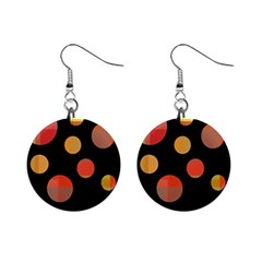 Orange abstraction Mini Button Earrings