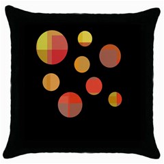 Orange abstraction Throw Pillow Case (Black)