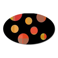 Orange Abstraction Oval Magnet