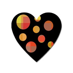 Orange Abstraction Heart Magnet by Valentinaart