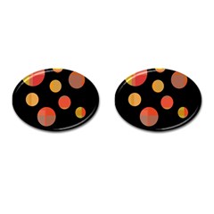 Orange abstraction Cufflinks (Oval)