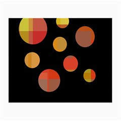 Orange Abstraction Small Glasses Cloth (2-side) by Valentinaart