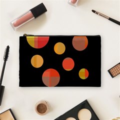 Orange Abstraction Cosmetic Bag (medium)  by Valentinaart