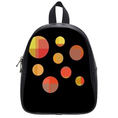 Orange abstraction School Bags (Small) 