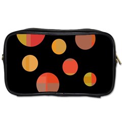 Orange Abstraction Toiletries Bags by Valentinaart