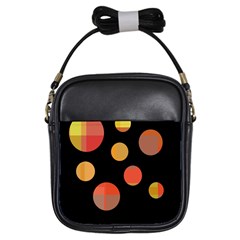 Orange abstraction Girls Sling Bags