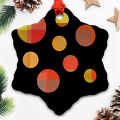 Orange Abstraction Snowflake Ornament (2-side)