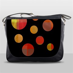 Orange Abstraction Messenger Bags