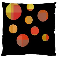 Orange Abstraction Large Cushion Case (two Sides) by Valentinaart