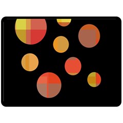 Orange Abstraction Double Sided Fleece Blanket (large) 