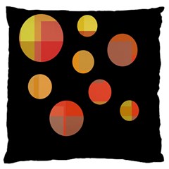 Orange Abstraction Large Flano Cushion Case (one Side)